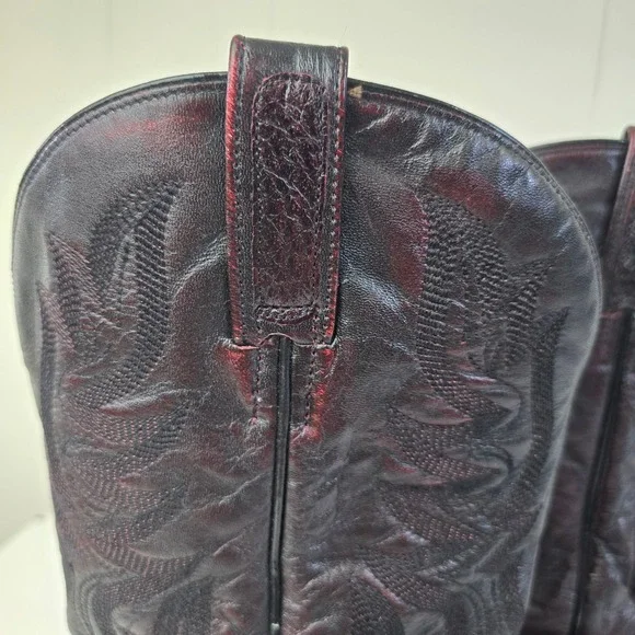 Dan Post Mens Full Quill Ostrich Western Cowboy Boots 11 D Black Cherry Mexico